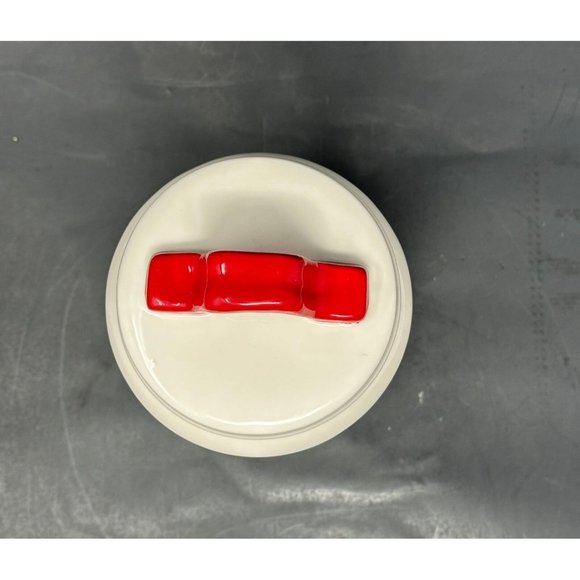 RAE DUNN MERRY Canister Red Handle Lid Christmas Holiday LL Long Letter Magenta - Picture 5 of 10